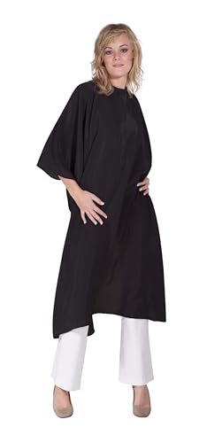 Cape noir fermeture crochet cape de coupe peignoir coiffure SIBEL