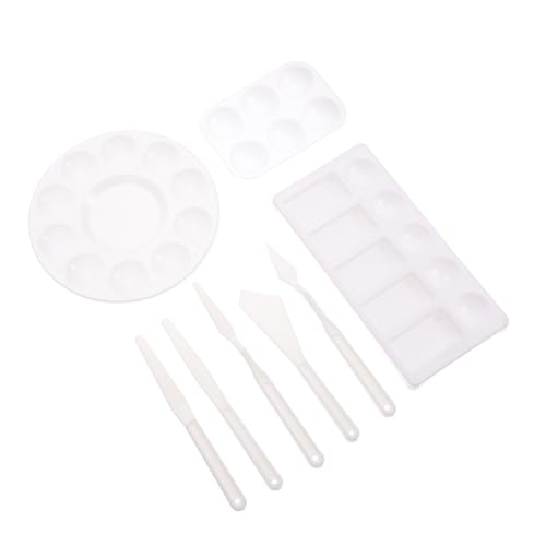 HOMSFOU 1 Set Watercolor Paint Mixing Palette with Scrapers Lightweight Color Mixing Trays for Artists Art Supplies for Easy Cleanup and Use