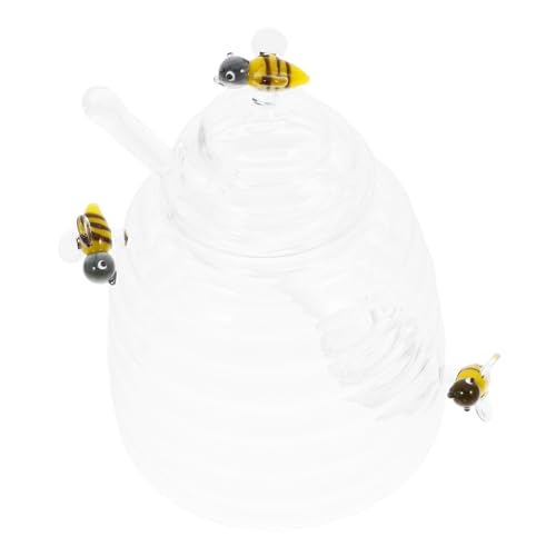 SOLUSTRE 1 Set Honey Pot Small Honey Jars Honeypot Small Containers with Lids Jars Container Honeypot Glass Syrup Dispenser Syrup Dispenser Glass Transparent re-usable