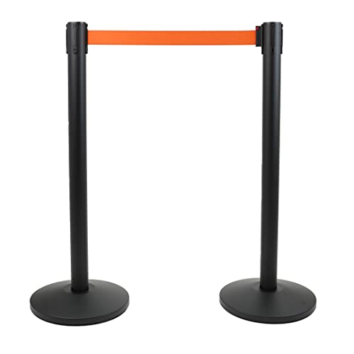 2 Paletti Separatori Con Nastro Estensibile - Nero, Base In Cemento, Per Fiere O Eventi - Foto 6