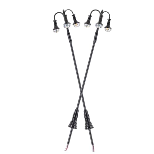 ibasenice 2個 苔?微景?灯 ミニチュア街路灯モデル 灯式 小型耐久性 ライト搭載 砂場模型用 簡単設置 ミニハウス飾り アクセサリー