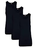 Hanes Men’s Tall 100% Cotton Tank Tops, Undershirts, Tagless and Sleeveless, 5X-Large Tall, Black - 3 Pack