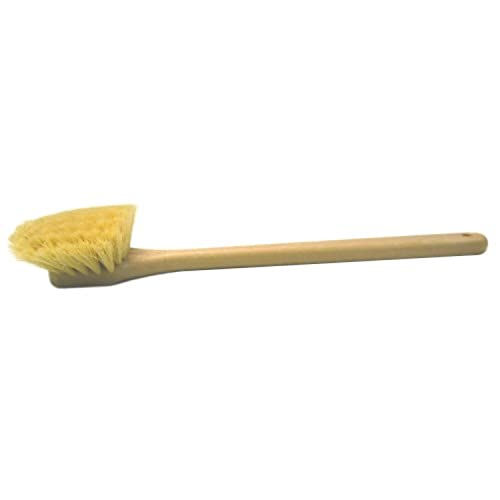 Image of Weiler 44663 20 inch Utility Scrub Brush, White Tampico Fill, Long Handle, Foam Block (Pack of 12)