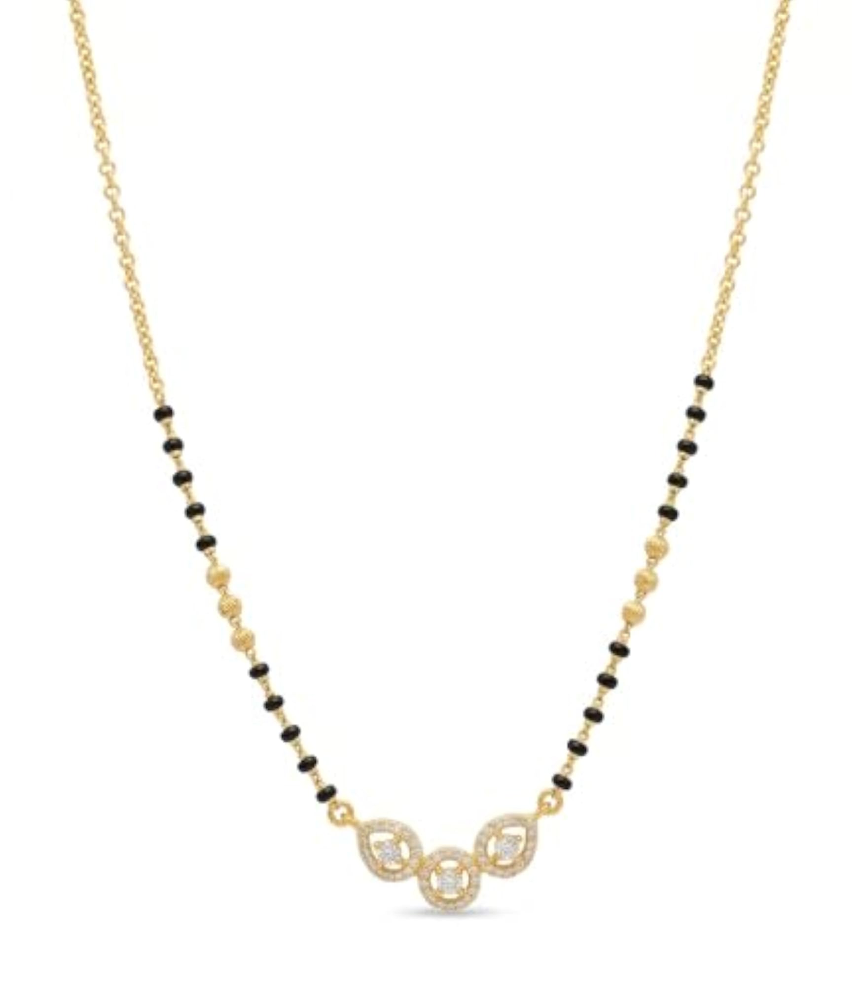 Triple Charm Micro Gold Mangalsutra