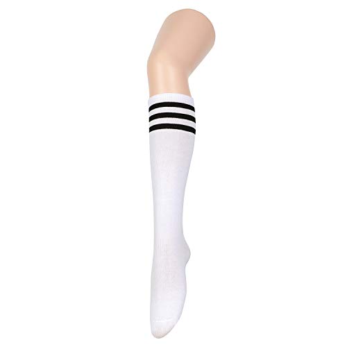 Image of Zando Striped Knee High Socks for Women Athletic Running Long Tube Socks Casual Knee High Stockings