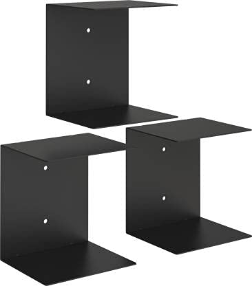 Snazzy Wall Mounted Metal Bookcase, Book Shelve, Book Storage Rack for Home and Office (Black)