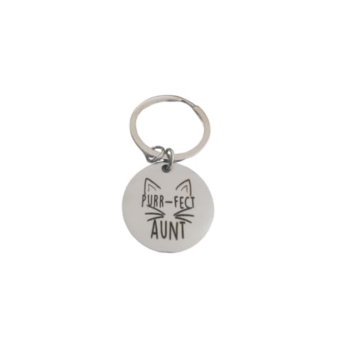 Marble Bear Purfect Aunt Keychain, Cat Aunt Gift from Niece