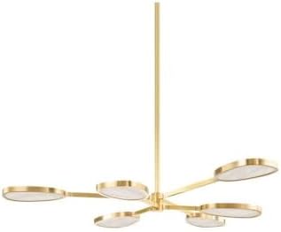 Corbett Lighting 338-06-VB Beirut - 82W 6 LED Chandelier-7.75 Inches Tall and 56.75 Inches Wide, Finish Color: Vintage Brass