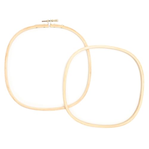 Image of EmbroideryMaterial Wooden Square Embroidery Hoop Ring Frame (7.75 x 7.75 Inch) | for Cross Stitch, Hand Embroidery, Sewing, DIY Craft, Aari Work & Wall Decor with Brass Screw (1 Piece)