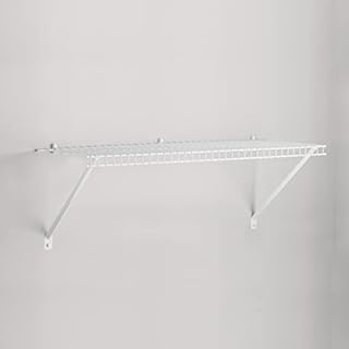 Rubbermaid Linen Closet Shelf Kit, 3-Feet, White, Wire Shelving System for Laundry Rooms, Linen Closets or Basements