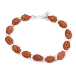 Bracelet Rudraksha 3 Mukhi argent apaise l'esprit au quotidien