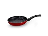 BRA Titanio NONSTICK-Sartén Aluminio Forjado 24cm, Antiadherente tricapa sin PFOA, Apta para Todo Tipo de Cocina e inducción, roja, Negro/Rojo