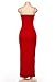 PRIMODA Women's Spaghetti Strap Bodycon Maxi Dress Long Formal Thigh-high Slit Club Wedding Guest Dress(Red M)
