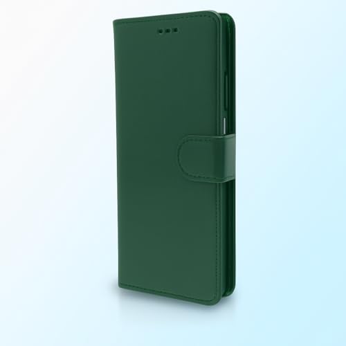 Image of Cover for Vivo T5x 5G / Y51 Pro 5G / iQOO Z11x 5G, Wallet Style, Leather Finish, Magnetic Closure, Inbuilt Stand, Card Pocket (Green)