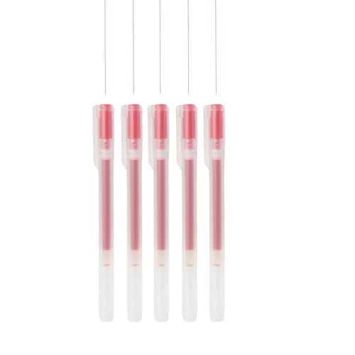 Muji Stylo encre gel rouge 0.38 mm lot 5 transparent papeterie japonaise