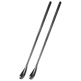 Milisten 2個ステンレス製 爬虫類 ペット用給餌スプーン 小型動物 餌やり スクープ トカゲ ケージ内給餌に