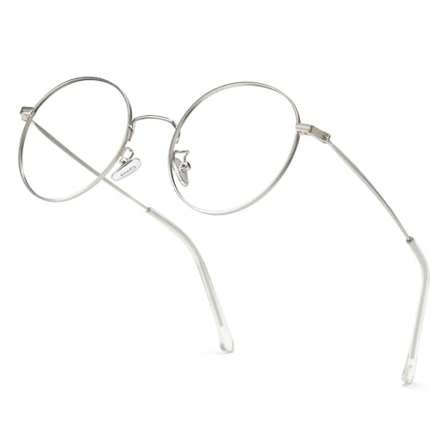 Image of Cyxus Blue Light Blocking Glasses - Lightweight Round Metal Frame Computer Eyewear, Anti Eye Strain Glasses for Men Women