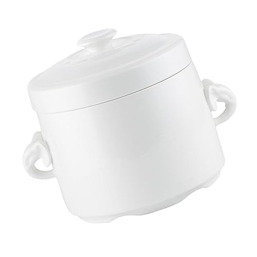 CHICAMPERA 陶磁器製防水蒸し器付き?? 白スープ用多機能セラミ蒸しボウル 鳥の巣料理対応家用調理器具