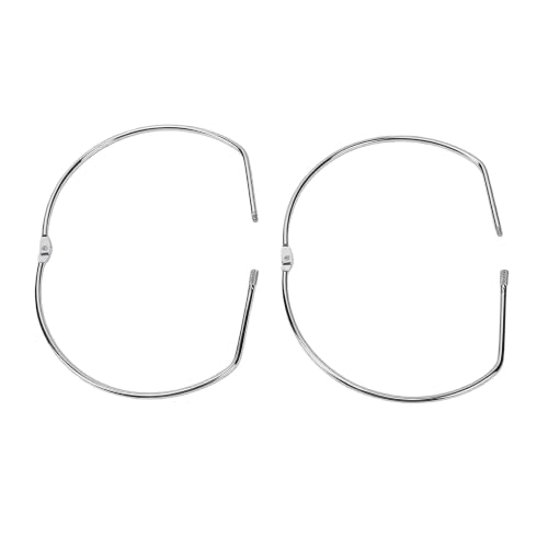 LAISANIM 2 Pcs D Shaped Rings, Heavy Duty Ni Plated Screw Lock 7.48 X 6.3 Inch | Loose Leaf Rings for Index Cards, Paper, Photos, Office or Crafts, Silver