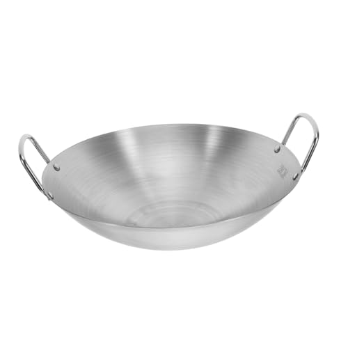 Wok de acero inoxidable con mango redondo para cocina