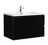 Badkamermeubel Angela 80cm - mat zwart