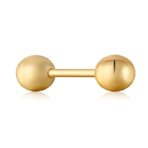 E035-02G gold sphere barbell earring : fini les piercings perdus au coucher