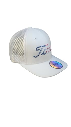Image of Titties Golf Hat White USA Snapback Mesh Hat Men Women Funny Baseball Cap Trucker Hat Adult One Size