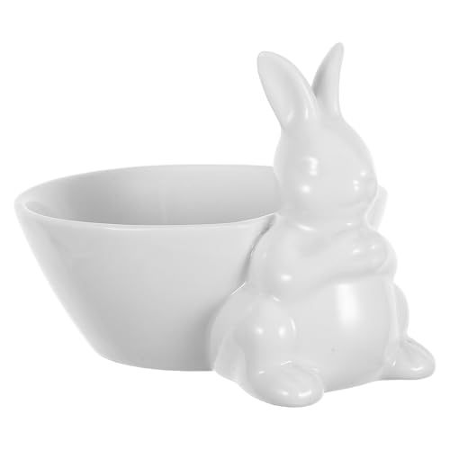 POPETPOP Bol Lapin en Céramique Bol De Cuisine Bol à Pudding en Céramique Bol De Dessert De Printemps Bols à Dessert Bol à en Céramique Bol De Bonbons Bol Sucré Bol De Yaourt Blanche