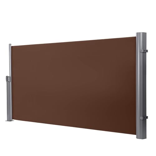 Toldo lateral retráctil para patio, terraza, balcón, impermeable y resistente a los rayos UV, altura ajustable de 47 a 67 pulgadas, longitud de 79 a 236 pulgadas, para exteriores, solución de parasol
