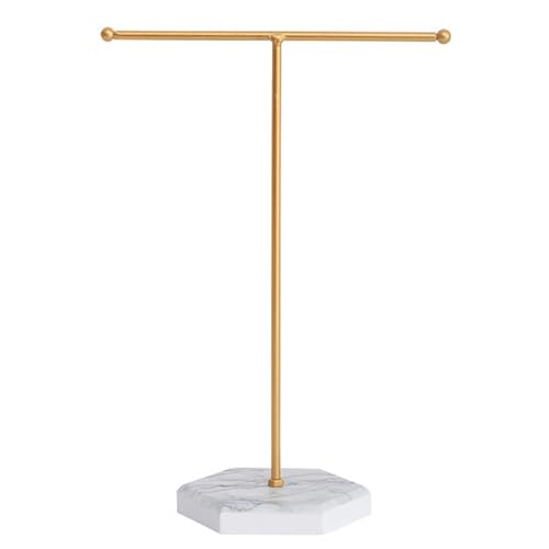 KRYMSON 1 soporte de metal para joyas, expositor de collares en forma de T, organizador de joyas, adecuado para collares, pulseras, pendientes, anillos, relojes, etc