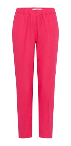 Brax Damskie spodnie w stylu Maron S Pure Linen Pull On, magenta, 34W / 32L