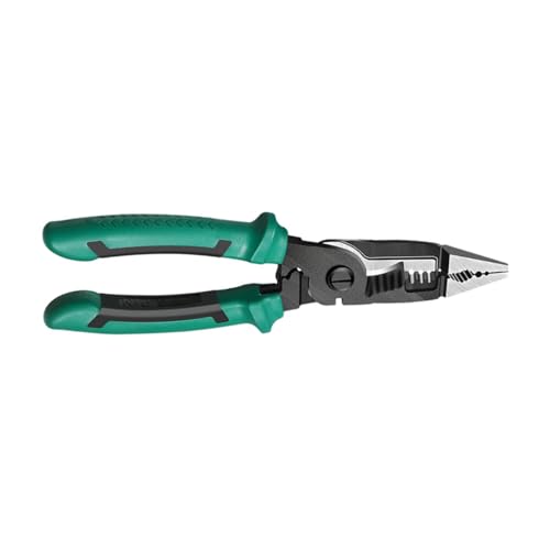 Image of 6-in-1 Wire Stripper Electrician Scissors Linesman Plier Crimping Plier Cable Cutter Multifunctional Electrician Pliers for Crimping Cutting Stripping Shearing Clamping