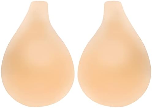 Nippleless Covers Breast Lift Tape Silicone Pasties Reusable Strapless Adhesive Invisible Nipple Bra for Women Medium Beige