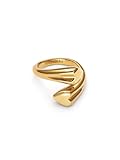 SINGULARU - Anillo Abbraccio Amour. Acero con Baño en Oro de 18 Kt. Joyas Para Mujer.