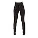 Women High Rise Button Front Skinny Jeans Stretch Classic Casual Slim Fit Denim Pants Butt Lift Tapered Jean Trouser (Black,X-Large)
