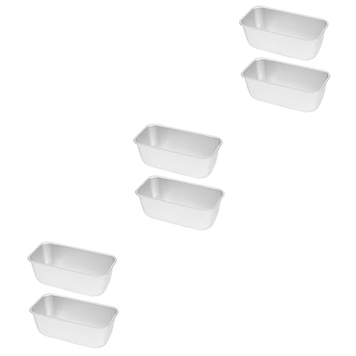 STOBAZA 6pcs Non-stick Bread Loaf Baking Pan Rectangular Cheese Cake Toast Mold for Easy Demolding Heavy Duty Kitchen Baking Tool for Cakes Cookies and Toast