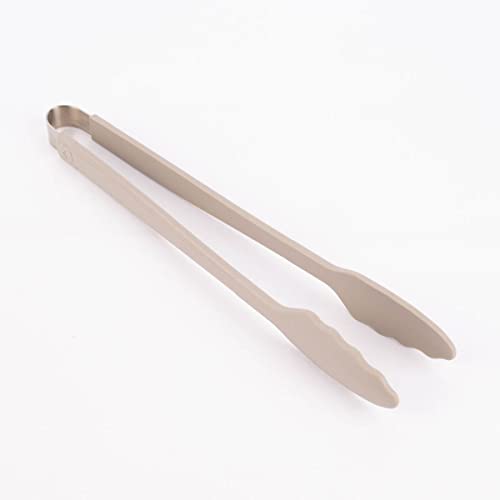 Kochblume Gourmetzange | Premium-Silikon & BPA frei| Hitzebeständig | Spülmaschinenfest | 33,5cm | Farbe: taupe