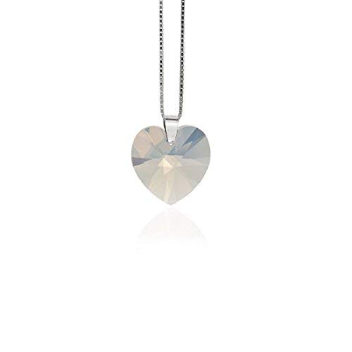 Collana in argento 925 con elementi Swarovski, vari colori, argento, colore: Bianco opale, cod. 622818234KS45.ETUI