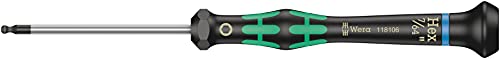 Image of Wera 05118106001 Kraftform Micro 2052 Ballhead Hexagon Electronics Precision Screwdriver, 7 /64 inch Head, 60mm Blade Length