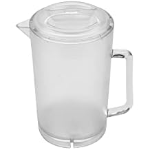 G.E.T. P-3064-1-CL-EC BPA-Free Textured Scratch-Resistant Plastic Pitcher with Lid, 2 Quart 64 Ounce, Clear