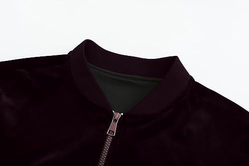 Image of Mens Faux Suede Bomber Jacket Varsity Jacket Windbreaker Vintage Casual Lightweight Leather Coats Jackets