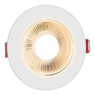 Kit C/5 Spot Led 5w Direcionável Embutir Redondo Teto Sanca BF/BQ (Branco-quente (Amarelo))