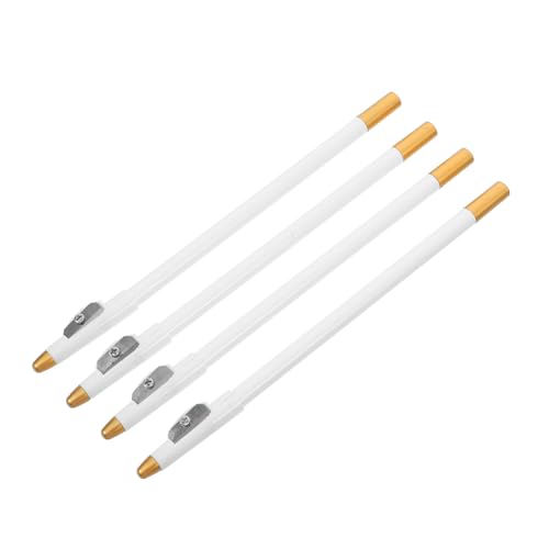 ARTSEWPLY 4pezzi Matite Barber Bianche Con Temperino Integrato Penne Per Modellare Barba Sopracciglia e Dettagli Capelli Trucco Preciso e Resistente Al Sudore Per Uomo e Donna