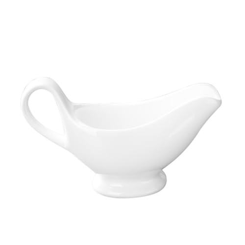 Unomor Sauce Cup Porcelain Spout Cups Pouring Party China Stoneware Sauce Gravy Boat for Modern Practical Condiment Gravy Supply Sauce Accessory Multi-function Gravy Boat Ceramics White