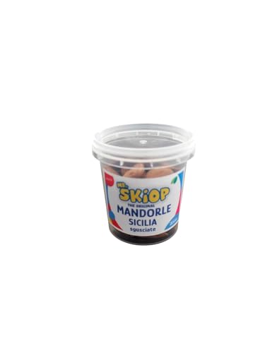 Almendras SICILIA al natural desprendidas - 50 g en práctico recipiente hermético resellable y reutilizable - Gran stock = gran ahorro. Caja con 15 paquetes de 50 g.