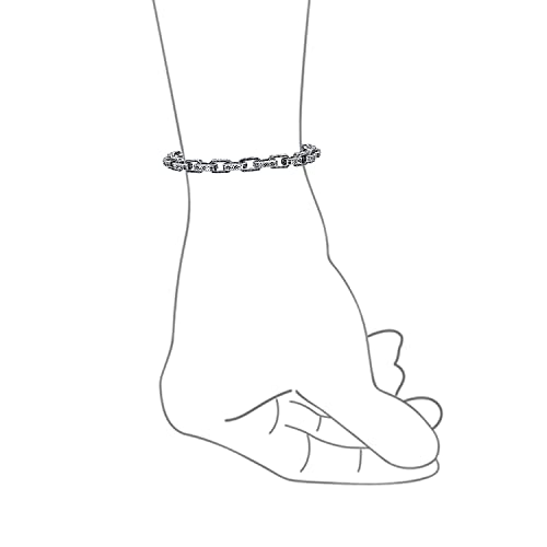 Men's Unisex Thick Heavy Solid Byzantine Scroll Design Chunky Strong Rectangle Link Chain Bracelet For Men Oxidized .925 Sterling Silver Made In Turkey 7.5" Inch #TOP2