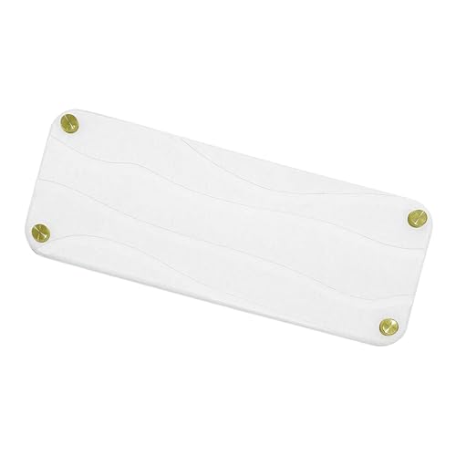 Fenteer Stone Drying Tray for Bathroom Counter, Instant Dry Kitchen Sink Holder, Caddy Water Absorbing Diatomite Earth Bath Organizer, Storage Mat for Dish Soap Bottle Makeup, White