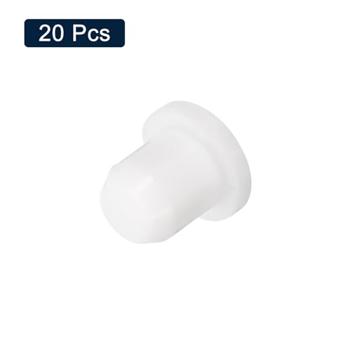Image of uxcell 20 Pieces White Rubber Stopper, S7.5 Waterproof Plug Holes for 7.5mm / 0.3 inch Hole