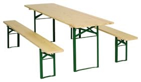 Kunibert Bierzeltgarnitur Biergartengarnitur 1 A Brauereiqualität 67er Tischbreite67cm Farbe:Ockerfarben Länge 220cm