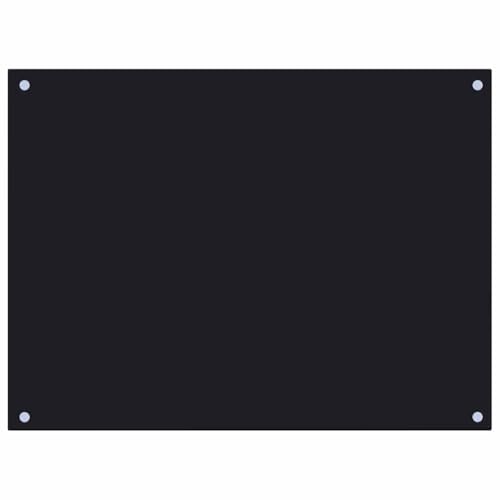 vidaXL Dosseret de Cuisine Carrelage Mural Décoration Protection Anti-éclaboussures Résistant aux Rayures Noir 80x60 cm Verre Trempé